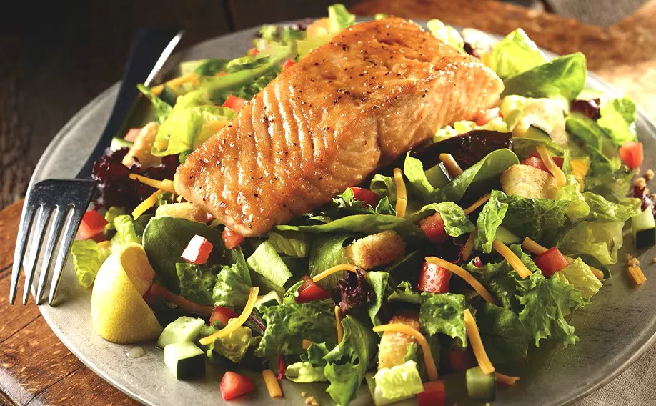 Farm Fresh Field Greens with Grilled Salmon