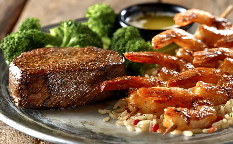 Renegade Sirloin with . Redrock Grilled Srimp
